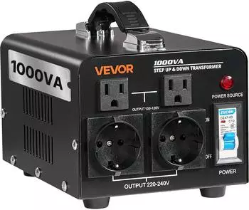 VEVOR Spannungswandler-Transformator 1000VA 110V/220V Auf-/Abwärts