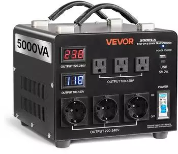 VEVOR Spannungswandler-Transformator 5000VA 110V/220V Step-Up/Down LCD (HYMG-5000VA)