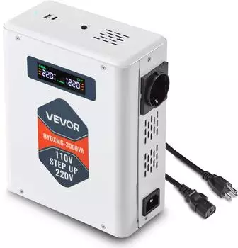 VEVOR Spannungswandler aufw&auml;rts 110V auf 220V 3000VA LCD-Display (HYDXMG--3000VA)