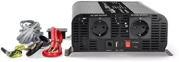 Nedis Wechselrichter reine Sinuswelle 12V DC 2000W USB-A/USB-C (PIP200012FBK)