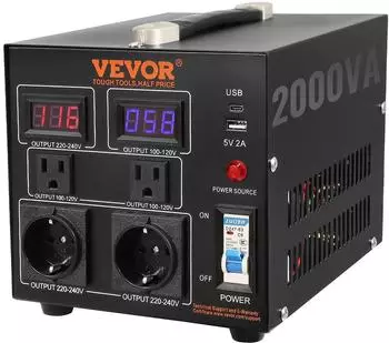 VEVOR Spannungswandler Step-Up/Down 110V⇋220V 2000W (DYZHQ-2000W)