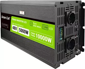 GreenCell Wechselrichter LCD 48V 5000W Reiner Sinus (INVGC48P5000LCD)