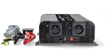 Nedis Kompakter Reinsinus-Wechselrichter 2000W 24V DC (PIP200024EBK)