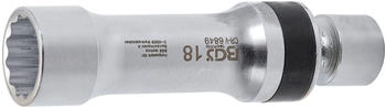 BGS Zündkerzen-Gelenkeinsatz Zwölfkant mit Haltefeder Antrieb Innenvierkant 10 mm (3/8") SW 18 mm (6849)