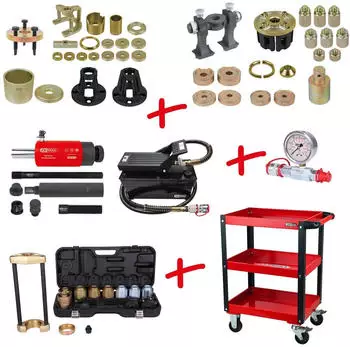 KS Tools Universal Radlagermontage und Demontage-Satz mit Servicewagen, 110-tlg (440.3110)