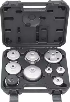 KS Tools &Ouml;ldienstschl&uuml;ssel-Satz f&uuml;r &Ouml;lfilter- und Filtergeh&auml;usedeckel, 9-teilig (150.9210)