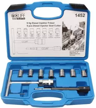 CCLife Technic Diesel Injektor Dichtsitzfr&auml;ser-Set, 10-tlg. (1452)