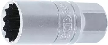 BGS Z&uuml;ndkerzen-Einsatz mit Haltegummi, Zw&ouml;lfkant, 21mm, 1/2" (2386)