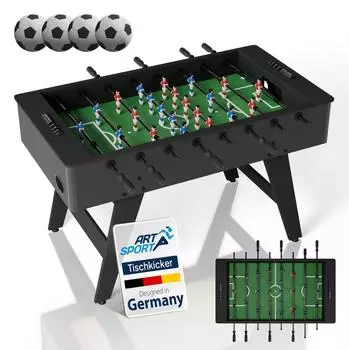 Juskys ProKick Kickertisch MDF, 11-gegen-11, schwarz
