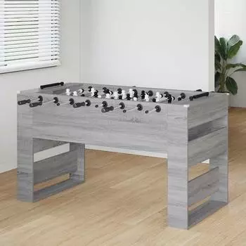 vidaXL Tischfußballtisch grau Sonoma 146,5x74x85cm (3378204)