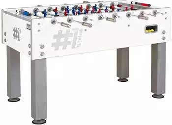 Garlando ITSF Number 1 Turnier-Tischkicker, 143x125x92cm, weiß/silber