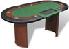 vidaXL Spieltisch Pokertisch für 10 Spieler mit Dealerbereich und Chipablage Grün