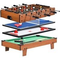 Costway 4-in-1 Spieltisch Billard, Tischtennis, Air Hockey, Kicker, Holz (TY580385)
