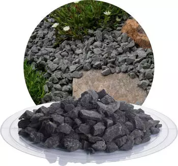 Schicker Mineral Basalt Ziersplitt schwarz 8-16 mm 25 kg Sack
