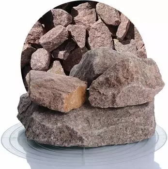 Schicker Mineral Granit Ziersplitt rot 25 kg in 8-16 mm und 16-32 mm, ideal zur Gartengestaltung, Bordeaux roter Naturstein Splitt (60-180 mm)