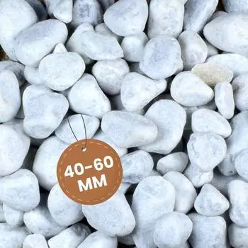 Garpet Zierkies 25 kg 40-60 mm Aquarium Carrara Weiß Garten Kies Marmor Gabion Steinteppich (2199-3)