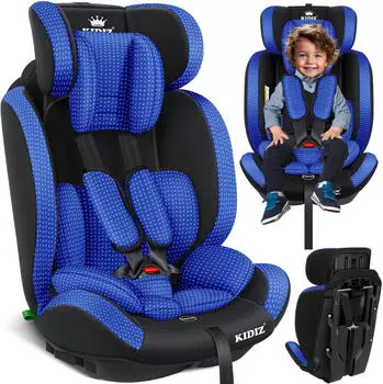 Kidiz Autokindersitz 9-36 kg, Gruppe 1+2+3 dreieck/blau