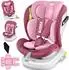 Kidiz Kindersitz Isofix Top Tether 360° drehbar i-Size Gruppe 0/1/2/3 rosa (ECE R129)