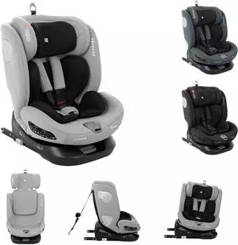 KIKKABOO i-Moove i-Size Kindersitz 40-150cm, Isofix, 360&deg;-Drehung, hellgrau (31002100029)