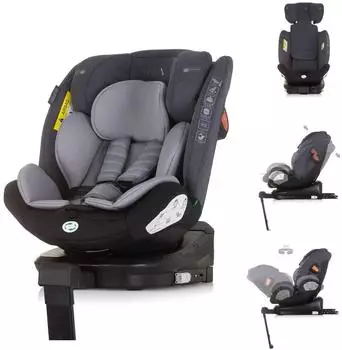 Chipolino Tourino i-Size Kindersitz (40-150cm) Isofix, drehbar, hellgrau