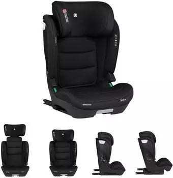 KIKKABOO i-Scout Kindersitz i-Size, Isofix, verstellbare Kopfst&uuml;tze, 100-150cm, schwarz (41002150021)