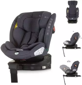 Chipolino Tourino i-Size Kindersitz (40-150cm) Isofix, drehbar, dunkelgrau