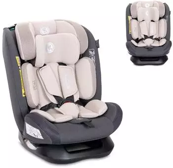 Lorelli Scorpius i-Size Kindersitz 40-150cm 5-Punkt-Gurt, beige/grau