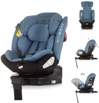 Chipolino Tourino i-Size Kindersitz (40-150cm) Isofix, drehbar, blau