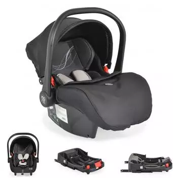 Moni Multi Set Babyschale mit Isofix Royal, i-Size, 40-87cm, schwarz