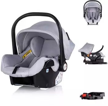 Chipolino Aura i-Size Babyschale mit Isofix-Basisstation, 40-85cm, grau gemustert (ASC0289GGM+ASC0100)