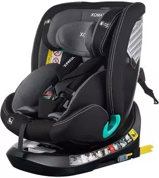 XOMAX G409 IOT Kindersitz 360&deg; drehbar, ISOFIX, 0-36kg (G409 IOT Black-Darkgrey)
