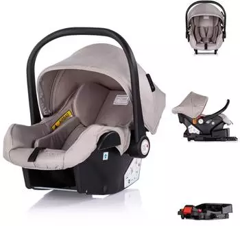 Chipolino Aura i-Size Babyschale & Isofix-Basisstation Set, hellbraun (40-85cm) (ASC0289HBR+ASC0100)