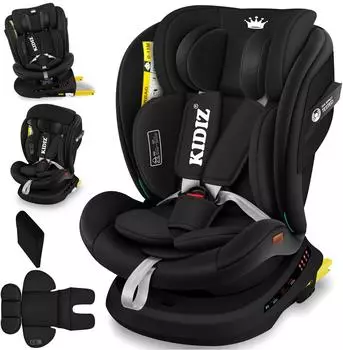 Kidiz Kinderautositz mit Isofix/i-Size 0-36kg schwarz/schwarz