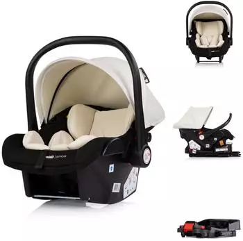 Chipolino Amore i-Size Babyschale mit Isofix-Basisstation Gruppe 0+ beige-schwarz (ASC0288BES+ASC0100SCH)