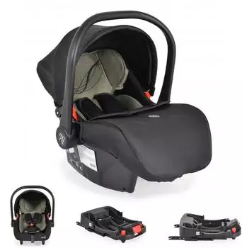Moni Multi Set Babyschale mit Isofix-Basis Royal, i-Size (40-87cm), gr&uuml;n (ASM0295GRU+ASM0101SCH)