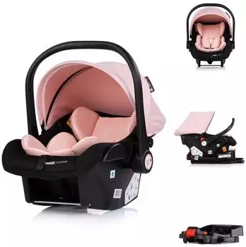 Chipolino Amore i-Size Babyschale mit Isofix-Basis Gruppe 0+ (0-13kg), rosa (STBAMORE02)