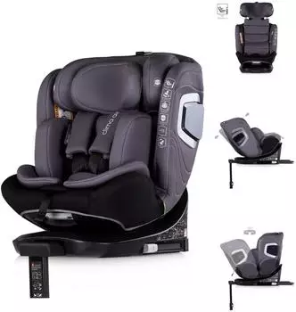 Chipolino Clima Air i-Size Kindersitz 40-150cm, ISOFIX, L&uuml;ftung/Heizung, grau