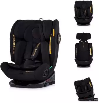 Chipolino Techno iGROW i-Size 360&deg; Kindersitz schwarz, 40-150cm, ISOFIX