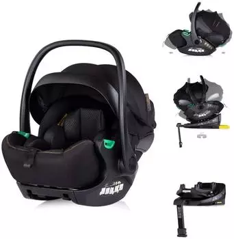 Chipolino Winner i-Size Babyschale mit Isofix-Station Gruppe 0+ (40-87cm) schwarz (ASC0124SCH+ASC0105SCH)