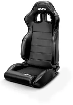 Sparco R100 Sky Sportsitz schwarz Kunstleder, wei&szlig;e N&auml;hte (009014NRSKY)