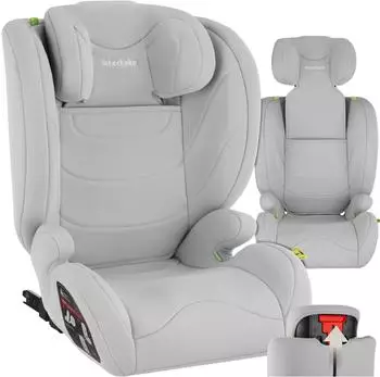 TecTake Autokindersitz Levi i-Size ISOFIX 9-36kg, hellgrau