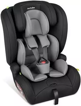 TecTake Emely Kindersitz Gruppe 1+2+3, i-Size, ISOFIX, 5-Punkt-Gurt, dunkelgrau/schwarz (405360)