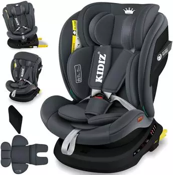 Kidiz Kindersitz 360° drehbar, Isofix, I-Size, anthrazit (34463)