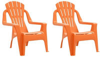 vidaXL Kinder-Gartenst&uuml;hle 2 Stk. Orange 37x34x44 cm PP Holzoptik