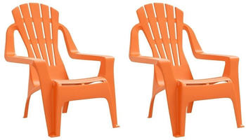 vidaXL Gartenstuhl f&uuml;r Kinder 2er Set Kunststoff orange
