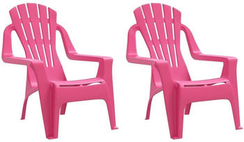 vidaXL Gartenstuhl f&uuml;r Kinder 2er Set Kunststoff rosa