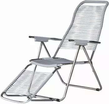 Fiam Spaghetti Liegestuhl Aluminium/PVC-Band grau (084ALUGR)