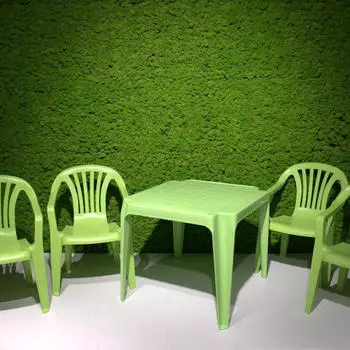 ProGarden Kinder-Gartenset 5-teilig, Kunststoff, Lime Gr&uuml;n, stapelbare St&uuml;hle (W07983)