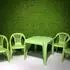 ProGarden Kinder-Gartenset 5-teilig, Kunststoff, Lime Grün, stapelbare Stühle (W07983)