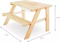 Pinolino Kindersitzgruppe "Spieltisch Knut, natur" auch passend f&uuml;r Spielhaus...